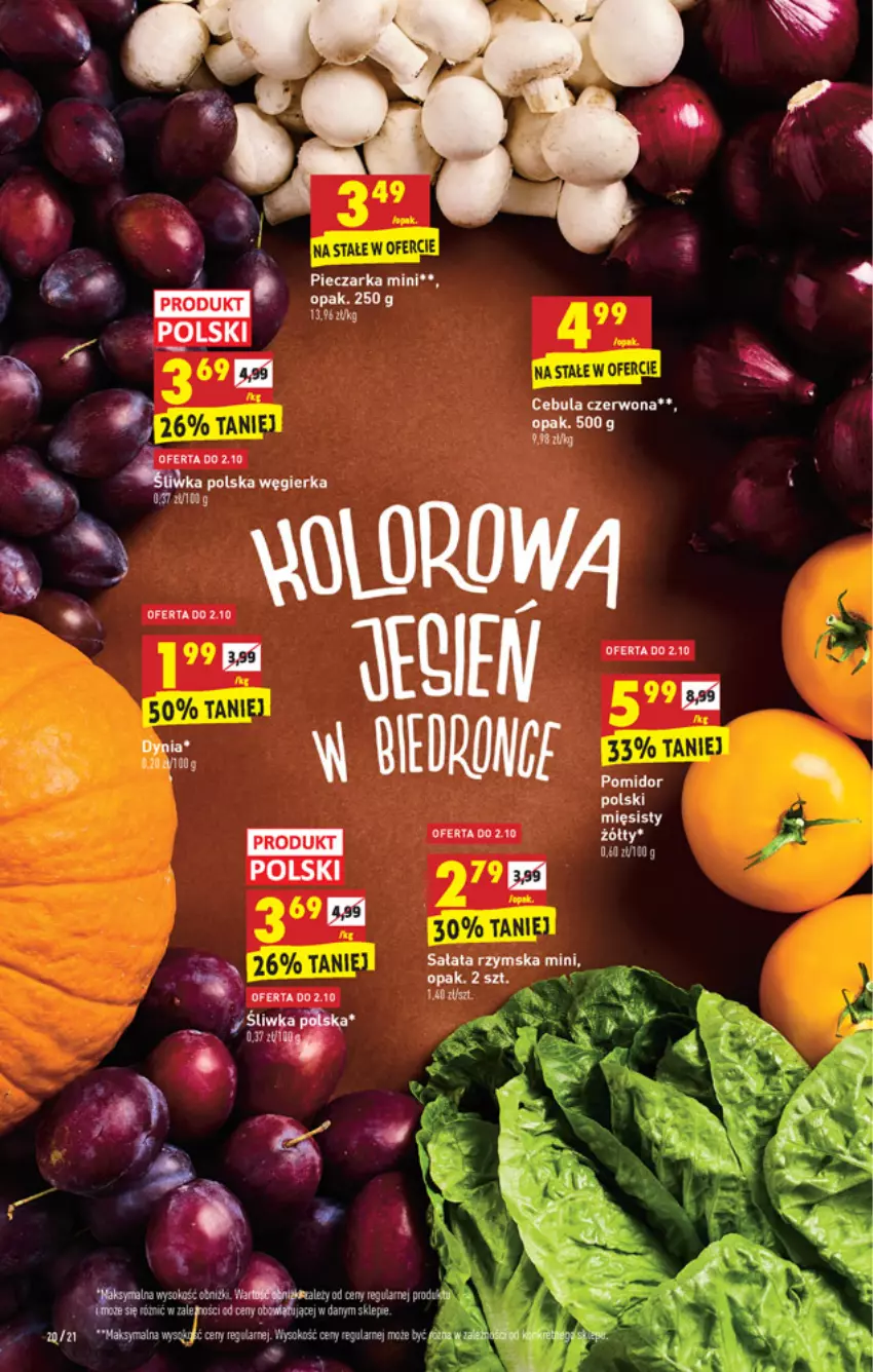 Gazetka promocyjna Biedronka - W tym tygodniu - ważna 30.09 do 06.10.2021 - strona 20 - produkty: Cebula, Cebula czerwona, Piec, Pieczarka, Sałat, Sok