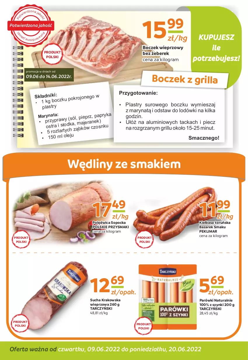 Gazetka promocyjna Gama - Gazetka Gama - ważna 20.06.2022 do 09.06.2023 - strona 2 - produkty: Boczek, Boczek wieprzowy, Gra, Grill, Olej, Papryka, Parówki, Piec, Pieprz, Polędwica, Przysmaki, Sól, Tarczyński