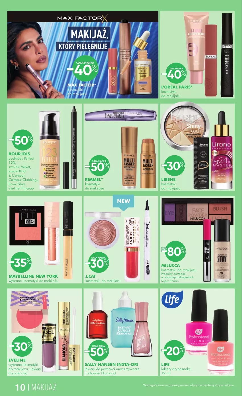 Gazetka promocyjna Super Pharm - Gazetka - ważna 20.05 do 03.06.2025 - strona 10 - produkty: Bell, Bourjois, Eveline, Fa, L’Oréal, Lakier, Lirene, Makijaż, Max Factor, Maybelline, Odżywka, Podkład, Sally Hansen, Ser, Velvet