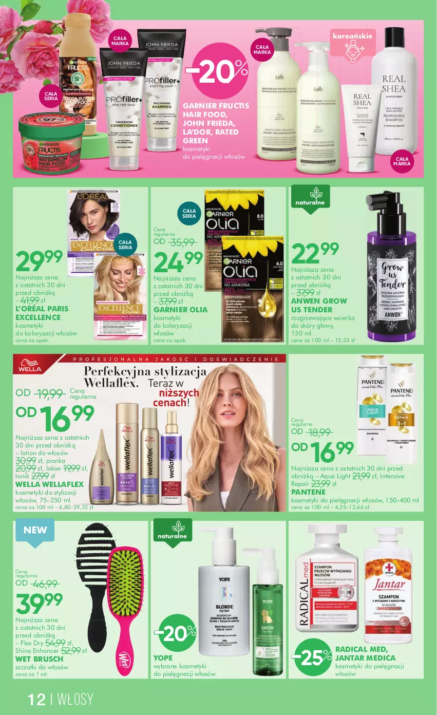 Gazetka promocyjna Super Pharm - Gazetka - ważna 20.05 do 03.06.2025 - strona 12 - produkty: Fructis, Garnier, John frieda, Kosmetyki do pielęgnacji, L’Oréal, Lakier, Pantene, Ser, Tonik, Wella, Wellaflex, Yope