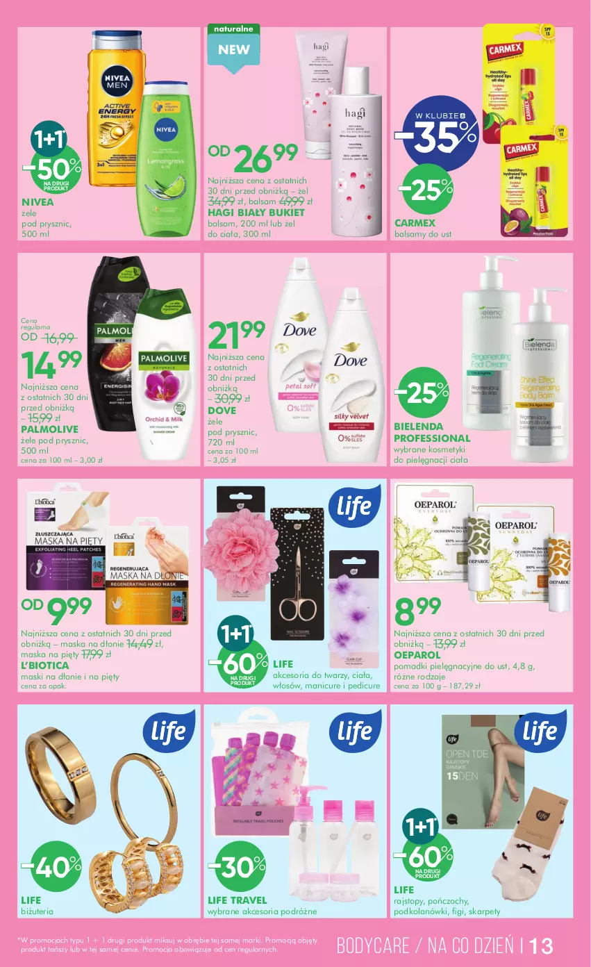 Gazetka promocyjna Super Pharm - Gazetka - ważna 20.05 do 03.06.2025 - strona 13 - produkty: Bielenda, Body, Bukiet, Dove, Karp, Kosmetyki do pielęgnacji, Manicure i pedicure, Maska, Nivea, Palmolive, Pończochy, Rajstopy, Top