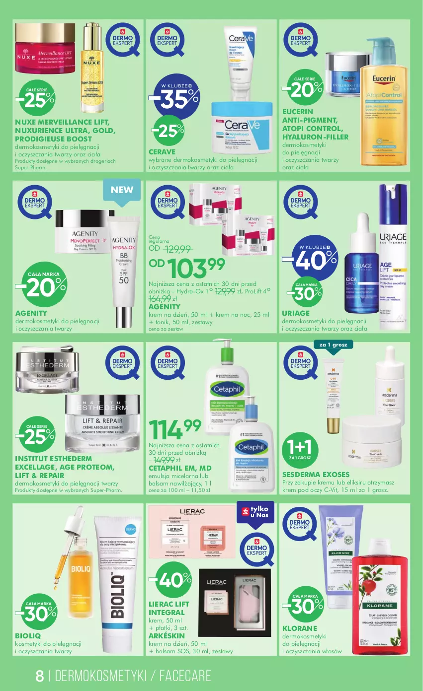 Gazetka promocyjna Super Pharm - Gazetka - ważna 20.05 do 03.06.2025 - strona 8 - produkty: CeraVe, Cetaphil, Control, Emulsja, Fa, Gra, Klorane, Kosmetyki do pielęgnacji, Krem na dzień, Krem na noc, Krem pod oczy, Lierac, Nuxe, Ser, Sesderma, Sos, Tonik, Top