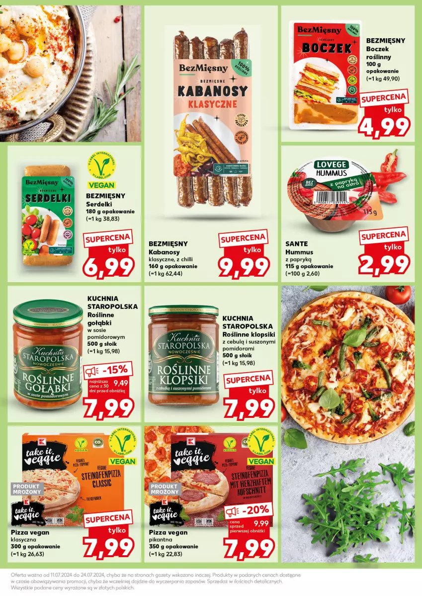 Gazetka promocyjna Kaufland - Kaufland - ważna 15.07 do 17.07.2024 - strona 21 - produkty: Boczek, Hummus, Kabanos, Klopsiki, Kuchnia, Kuchnia Staropolska, Mus, Pizza, Sante, Ser, Serdelki, Sos