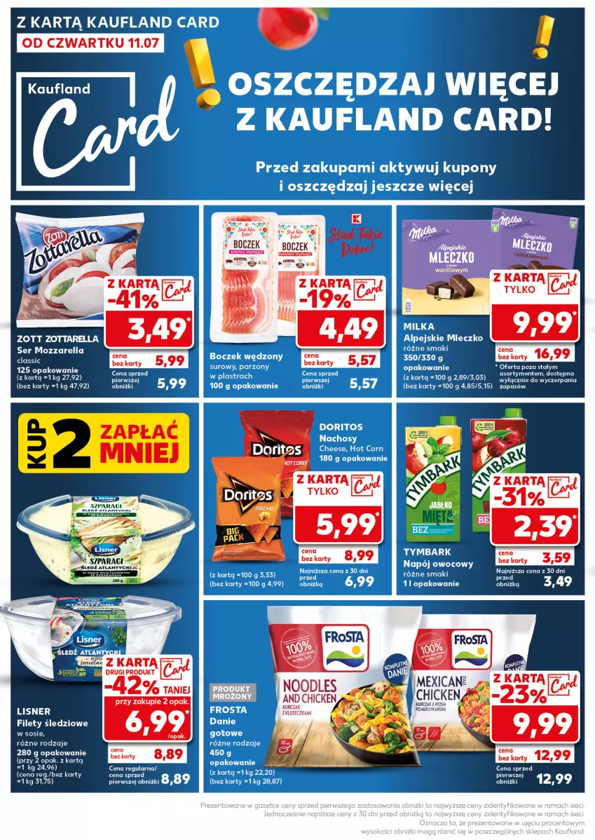 Gazetka promocyjna Kaufland - Kaufland - ważna 15.07 do 17.07.2024 - strona 6 - produkty: Boczek, Frosta, Milka, Mleczko, Mozzarella, Napój, Ser, Sos, Tymbark, Zott, Zottarella