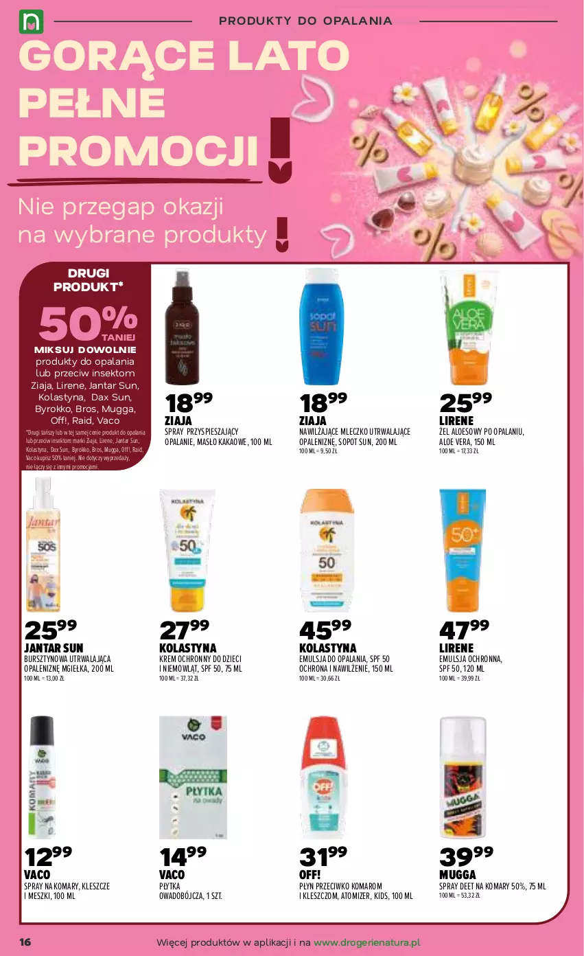 Gazetka promocyjna Drogerie Natura - Gazetka Drogerie Natura - ważna 07.07 do 20.07.2026 - strona 16 - produkty: Aloe vera, Bursztyn, DAX, Dzieci, Emulsja, Kakao, Lirene, Masło, Mleczko, Płytka, Ziaja