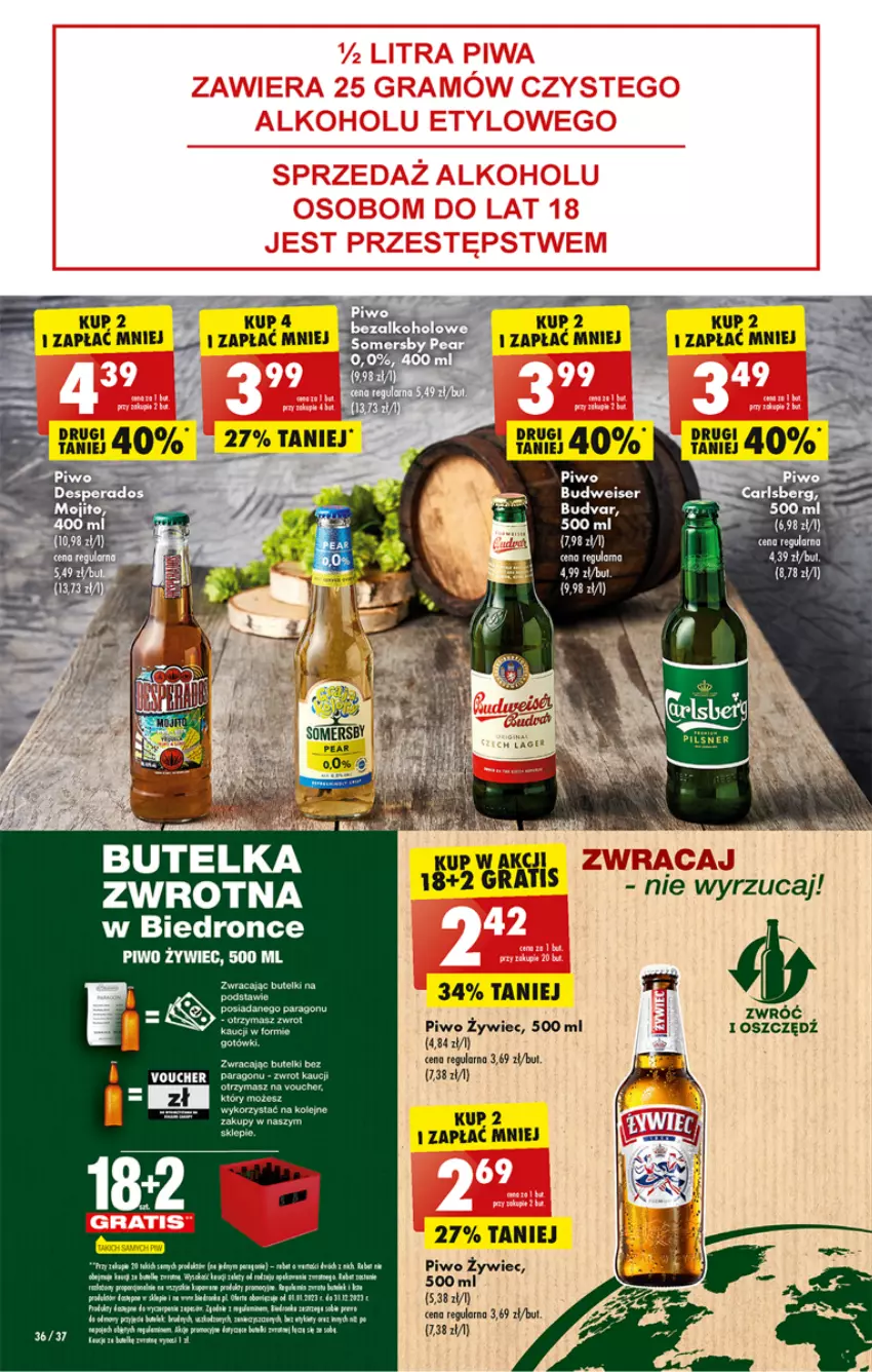 Gazetka promocyjna Biedronka - ważna 20.03 do 25.03.2023 - strona 36 - produkty: Carlsberg, Dron, Kije, LG, Piwo, Ser, Taft