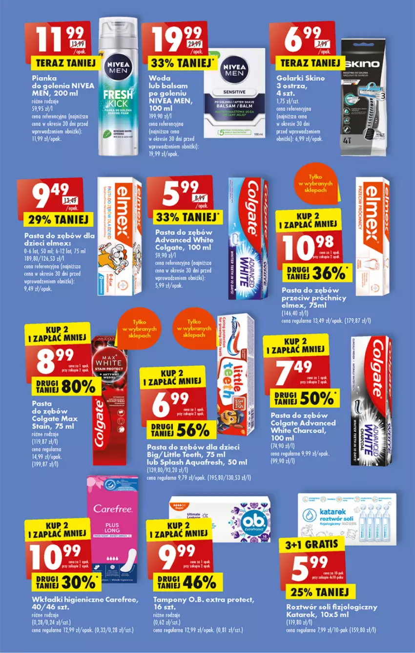 Gazetka promocyjna Biedronka - ważna 20.03 do 25.03.2023 - strona 43 - produkty: Aquafresh, Carefree, Colgate, Dzieci, Elmex, Koc, LG, Nivea, Nivea Men, O.B., Pasta do zębów, Tampony, Wkładki, Woda