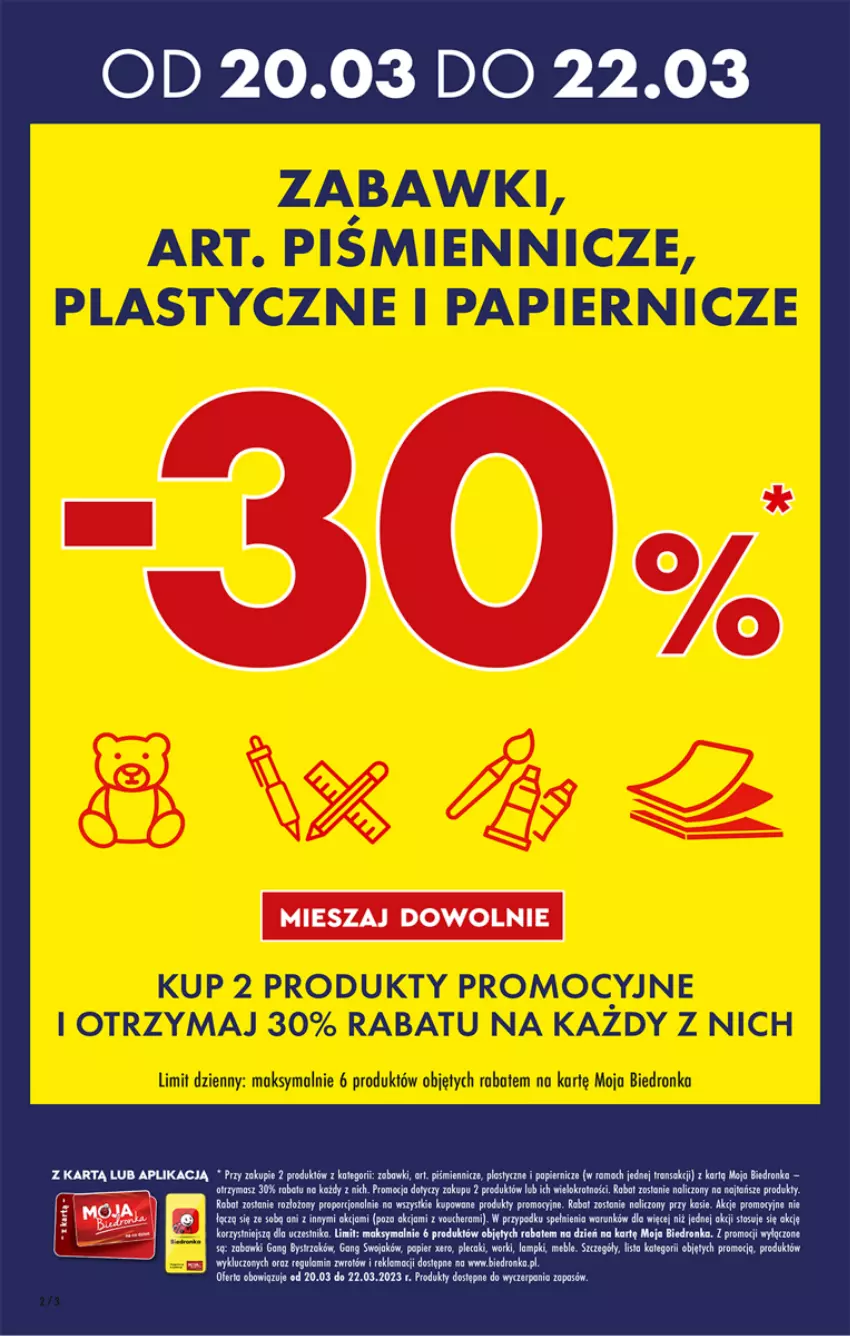 Gazetka promocyjna Biedronka - ważna 20.03 do 25.03.2023 - strona 49 - produkty: Dron, Meble, Papier, Plecak, Rama, Sok, Tran