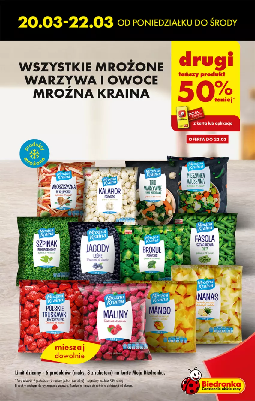 Gazetka promocyjna Biedronka - ważna 20.03 do 25.03.2023 - strona 7 - produkty: Dron, Fa, Fasola, Jagody, Kalafior, Owoce, Rama, Szpinak, Warzywa, Warzywa i owoce