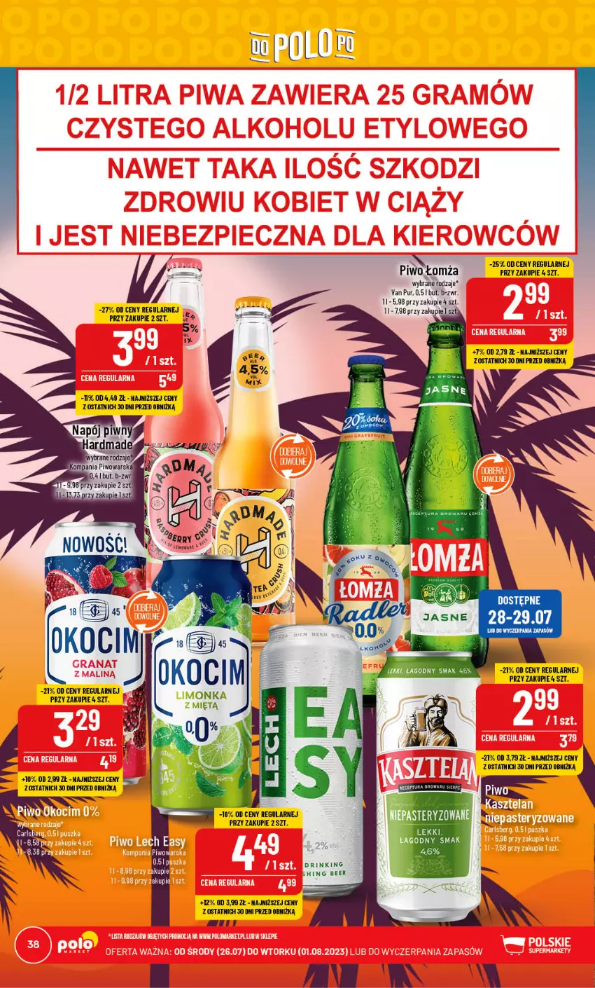 Gazetka promocyjna PoloMarket - Gazetka pomocyjna - ważna 26.07 do 01.08.2023 - strona 38 - produkty: Napój, Piwo, Pur