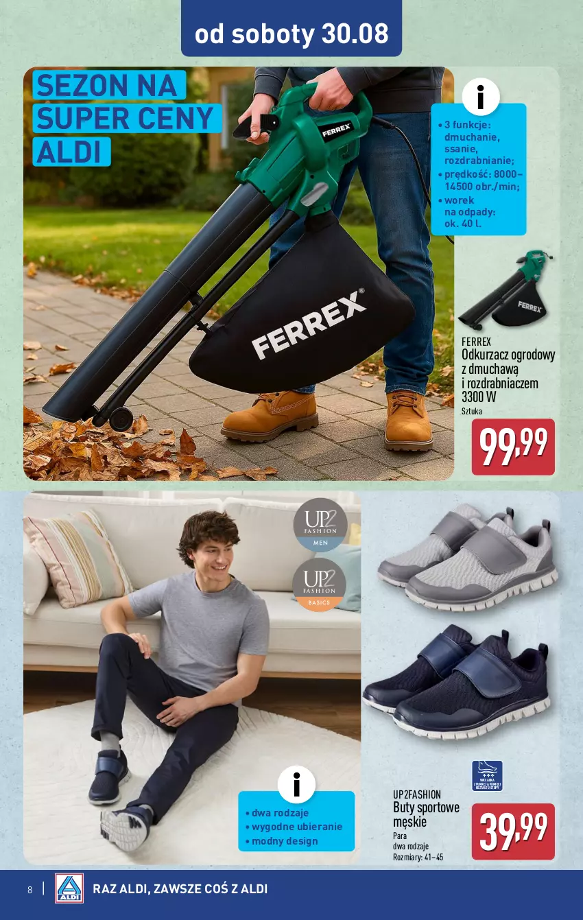 Gazetka promocyjna Aldi - Artykuły przemysłowe i tekstylia - ważna 27.08 do 30.08.2025 - strona 8 - produkty: Buty, Fa, Odkurzacz, Por, Rozdrabniacz, Sport, Top