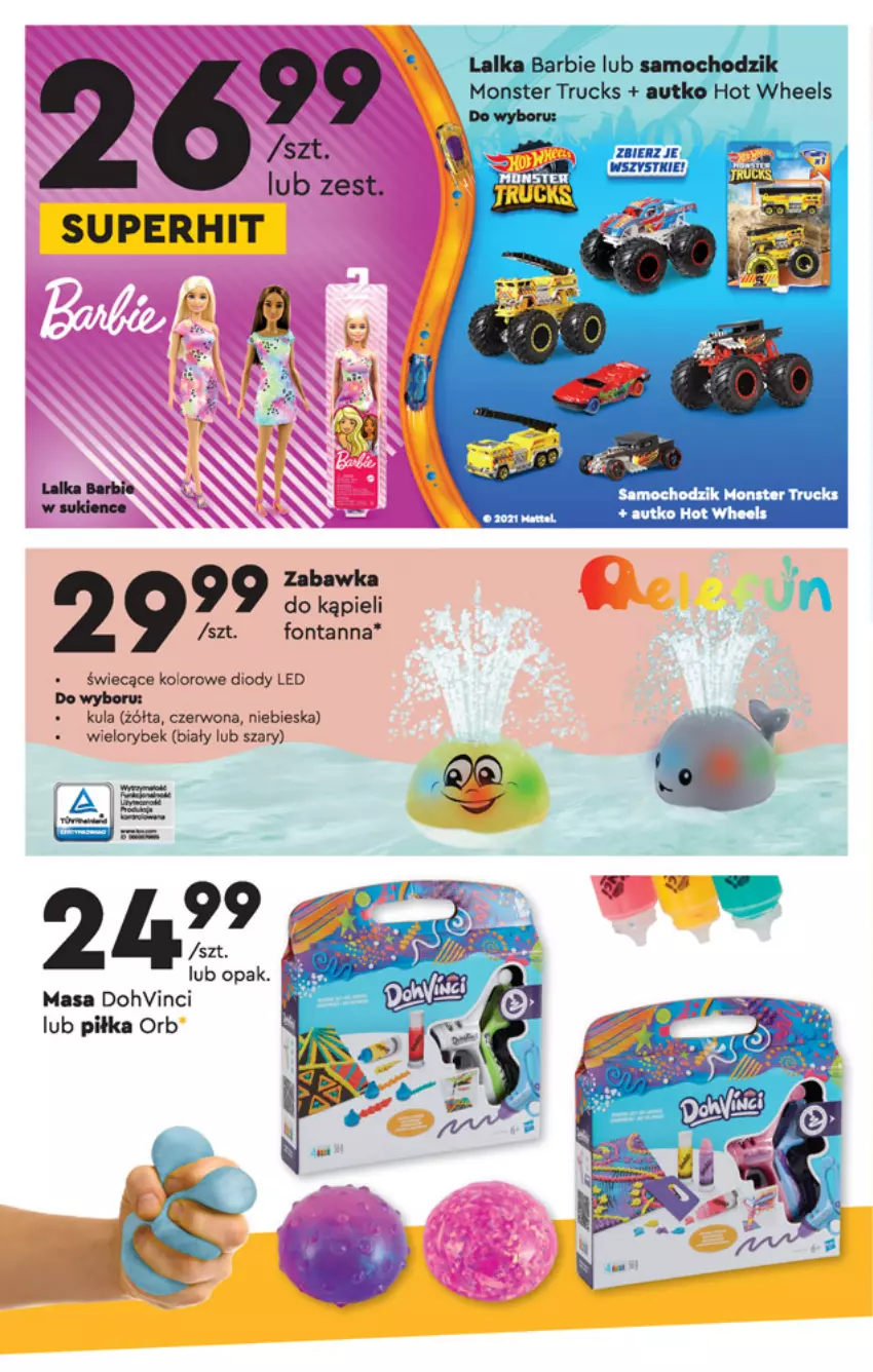 Gazetka promocyjna Biedronka - Okazje tygodnia - ważna 23.08 do 08.09.2021 - strona 22 - produkty: Barbie, Chodzik, Hot Wheels, Lalka, Monster truck