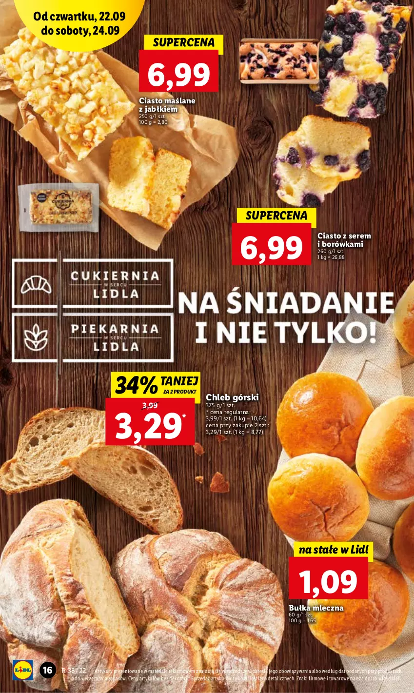 Gazetka promocyjna Lidl - GAZETKA - ważna 22.09 do 24.09.2022 - strona 16 - produkty: Borówka, Bułka, Chleb, Ser