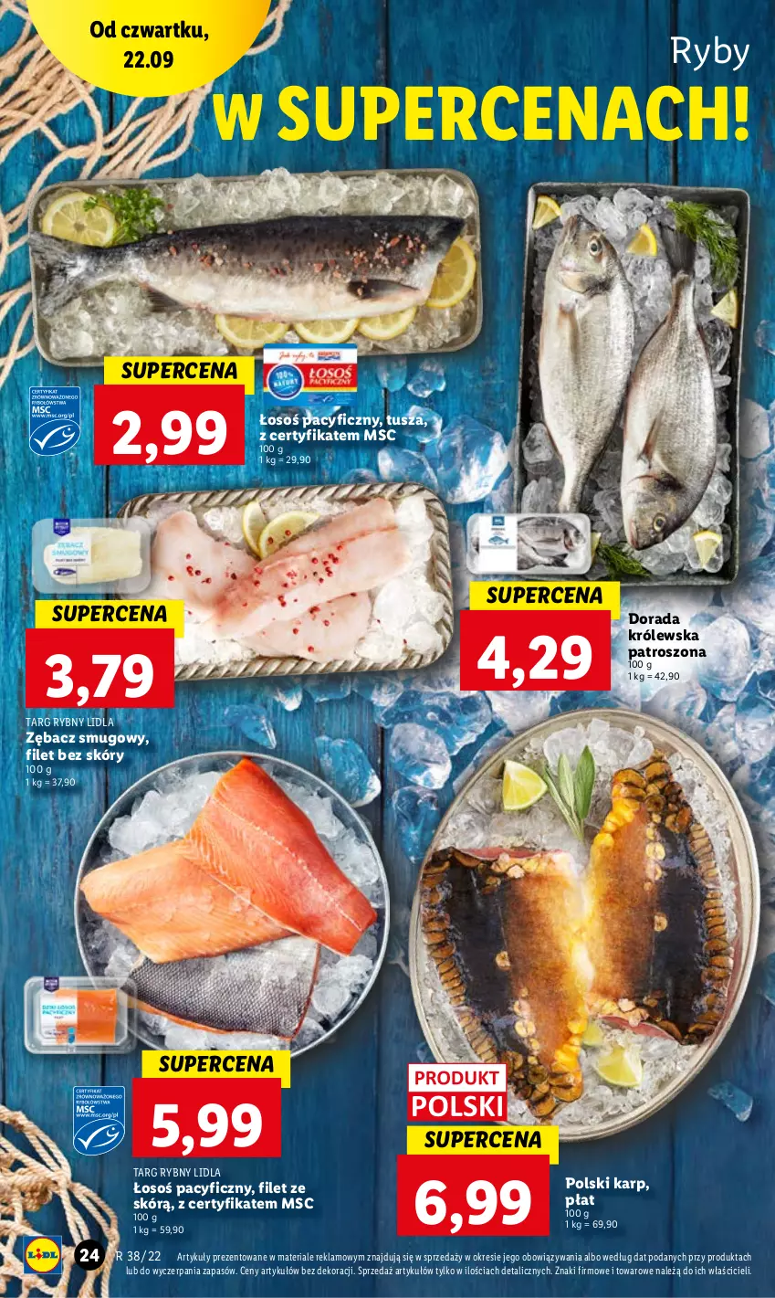 Gazetka promocyjna Lidl - GAZETKA - ważna 22.09 do 24.09.2022 - strona 24 - produkty: Karp, Tusz