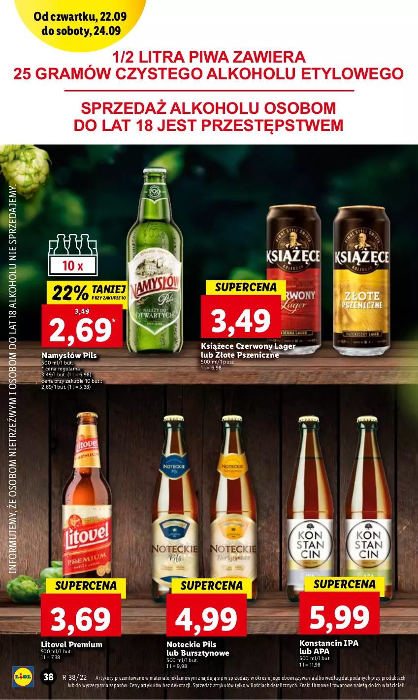 Gazetka promocyjna Lidl - GAZETKA - ważna 22.09 do 24.09.2022 - strona 38 - produkty: Bursztyn, Gra, Namysłów, Piwa