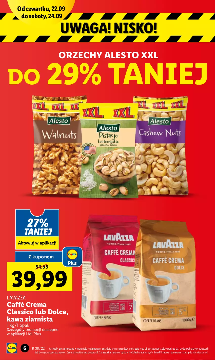 Gazetka promocyjna Lidl - GAZETKA - ważna 22.09 do 24.09.2022 - strona 6 - produkty: Kawa, Kawa ziarnista, Lavazza, Waga