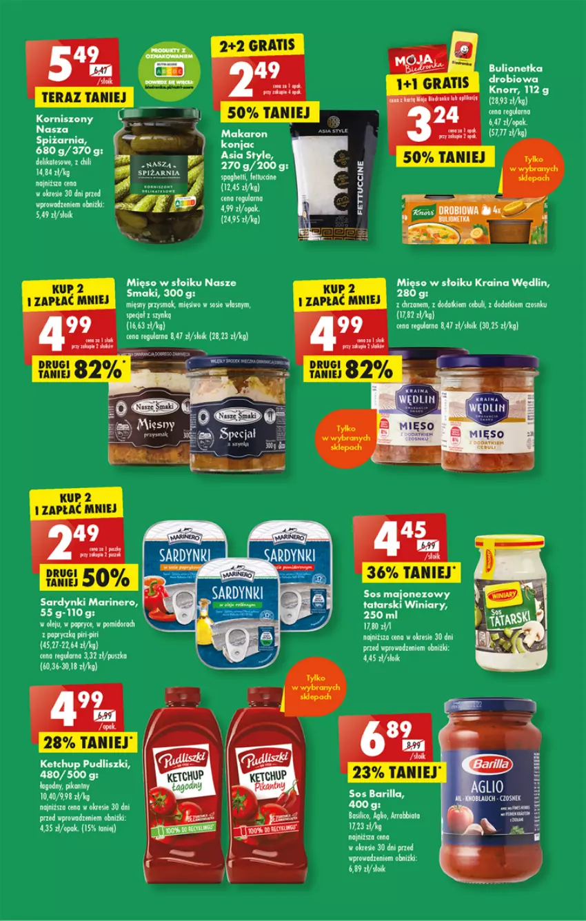 Gazetka promocyjna Biedronka - ważna 17.04 do 22.04.2023 - strona 27 - produkty: Barilla, Bulion, Fa, Ketchup, Knorr, Lion, Majonez, Olej, Pudliszki, Sardynki, Sos, Winiary