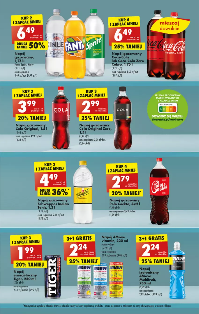 Gazetka promocyjna Biedronka - ważna 17.04 do 22.04.2023 - strona 33 - produkty: Coca-Cola, Dron, Fa, Fanta, Gin, Gra, Napój, Napój gazowany, Por, Schweppes, Sok