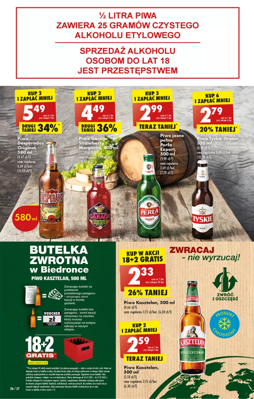 Gazetka promocyjna Biedronka - ważna 17.04 do 22.04.2023 - strona 36 - produkty: Dron, Gin, Gra, Kasztelan, Piwo, Por, Tera