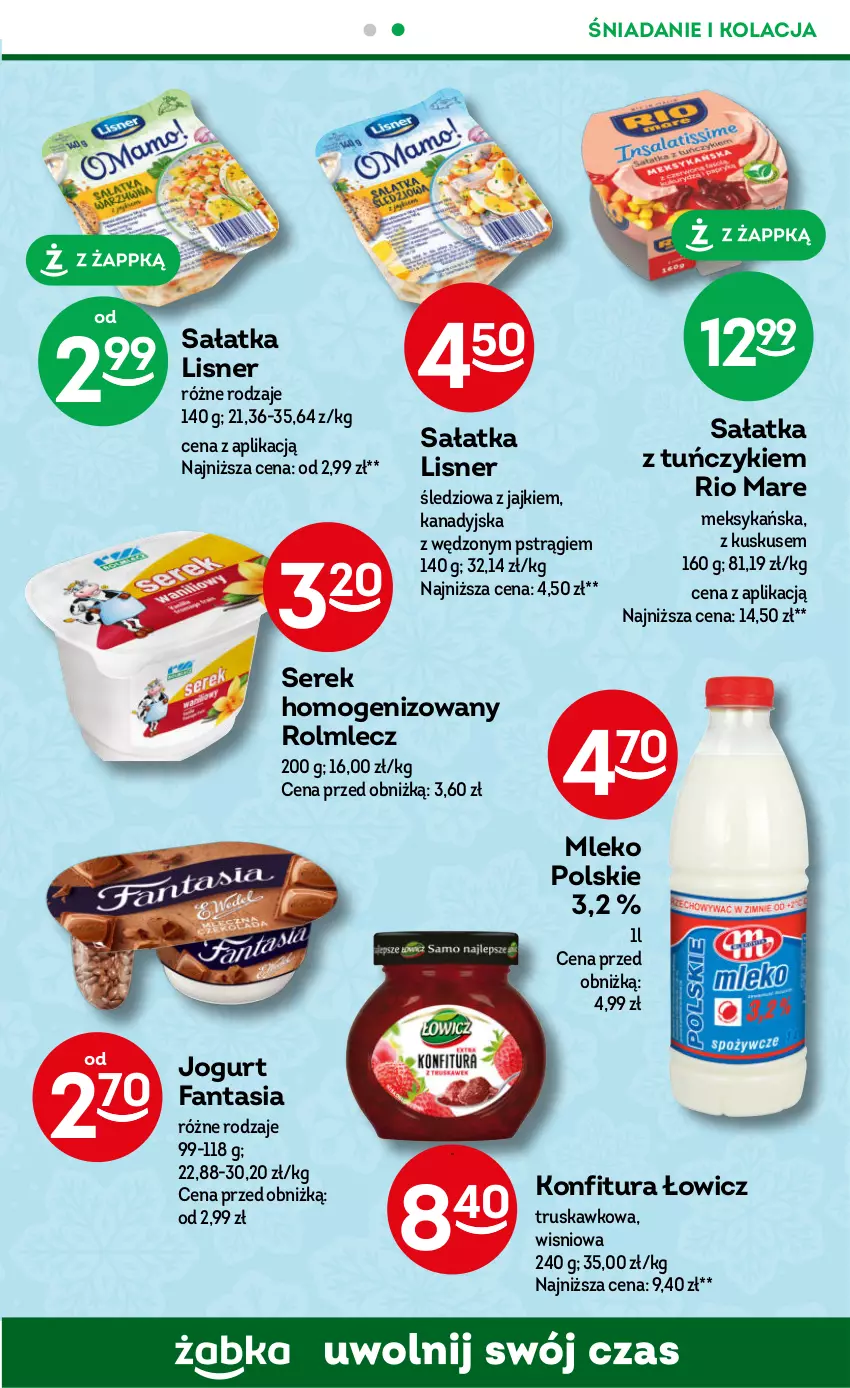 Gazetka promocyjna Żabka - ważna 20.12.2023 do 02.01.2024 - strona 39 - produkty: Fa, Fanta, Jogurt, Konfitura, Kuskus, Lisner, Mleko, Pstrąg, Rio Mare, Rolmlecz, Sałat, Sałatka, Ser, Serek, Serek homogenizowany, Tuńczyk