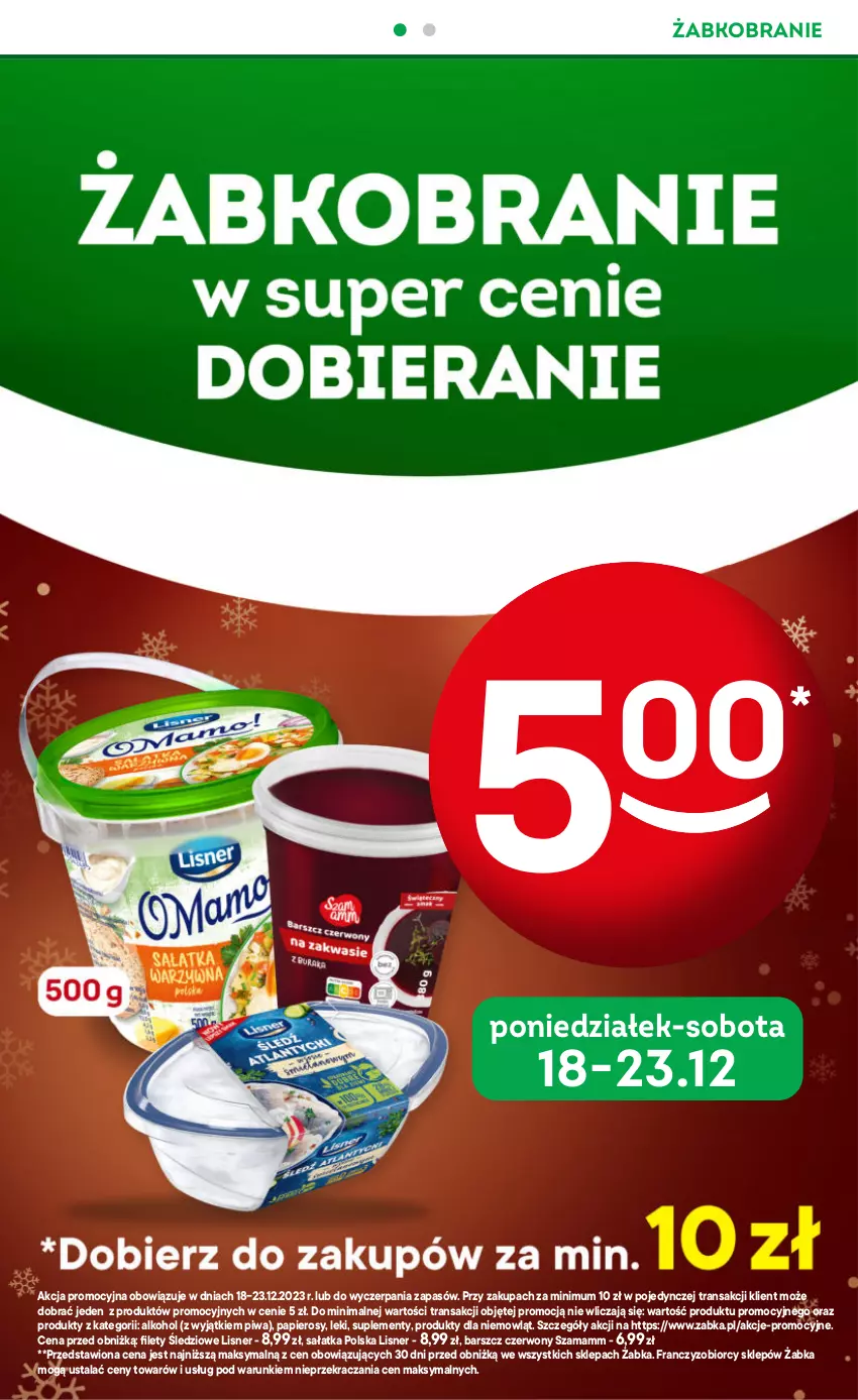 Gazetka promocyjna Żabka - ważna 20.12.2023 do 02.01.2024 - strona 4 - produkty: Lisner, Papier, Piwa, Sałat, Sałatka, Tran