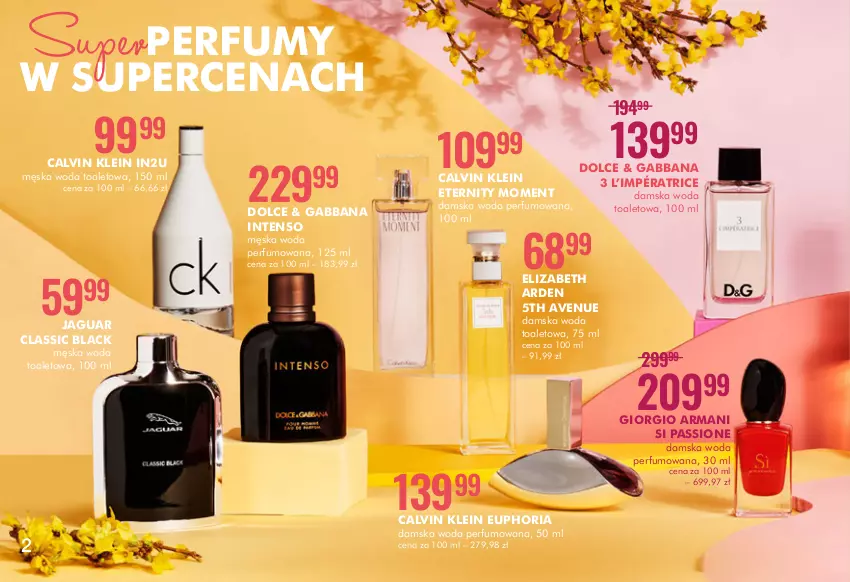 Gazetka promocyjna Super Pharm - Gazetka - ważna 25.03 do 19.04.2021 - strona 2 - produkty: Calvin Klein, Elizabeth Arden, Giorgio Armani, Jaguar, Lack, Perfum, Woda, Woda perfumowana, Woda toaletowa