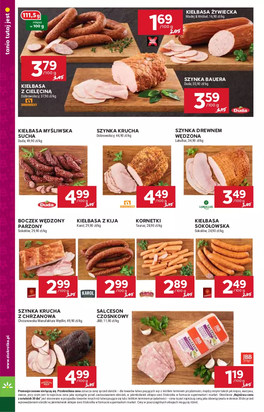 Gazetka promocyjna Stokrotka - Supermarket Opole/Radom - ważna 14.11 do 20.11.2024 - strona 12 - produkty: Boczek, Chrzan, HP, Kiełbasa, Salceson, Sok, Sos, Szynka