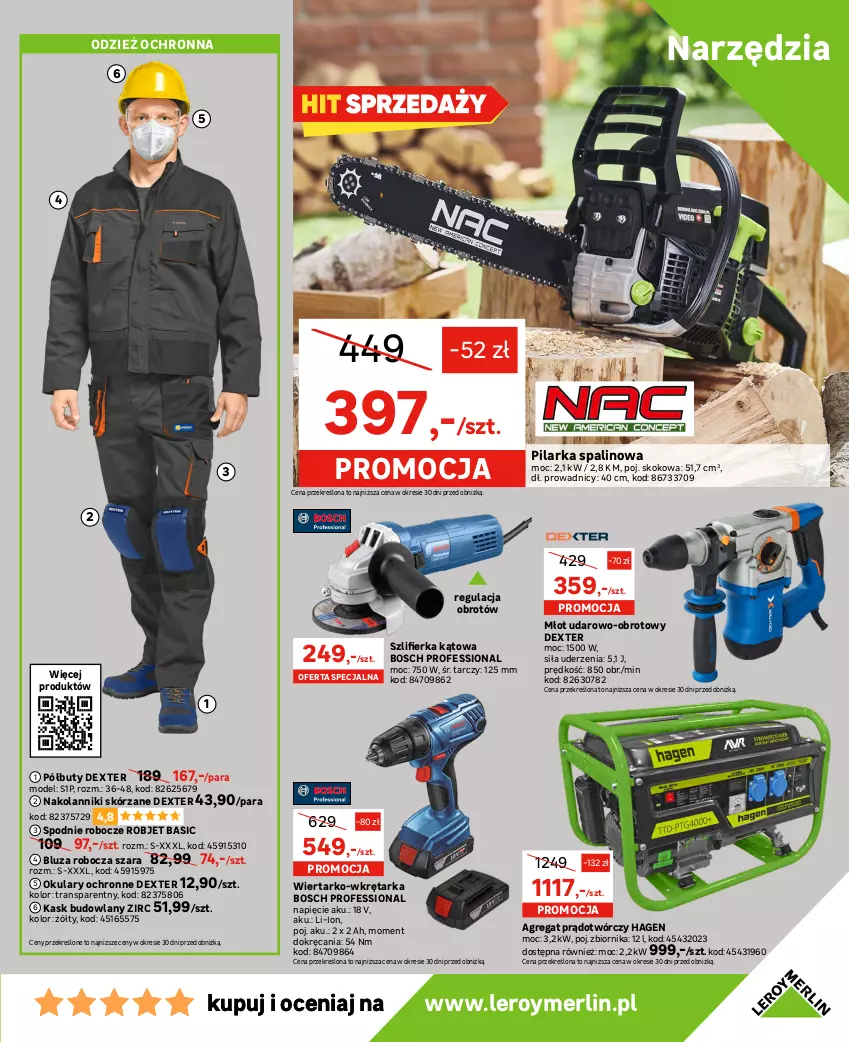 Gazetka promocyjna Leroy Merlin - Gazetka Leroy Merlin - ważna 23.08 do 12.09.2023 - strona 19 - produkty: Bluza, Bosch, Buty, Gra, Grzejnik, Grzejnik łazienkowy, Kask, Młot, Młot udarowo-obrotowy, Ogrzewanie, Okulary ochronne, Perła, Półbuty, Rura, Spodnie, Szlifierka, Szlifierka kątowa, Tablet, Tarka, Termos, Tran, Wkręt, Wkrętarka