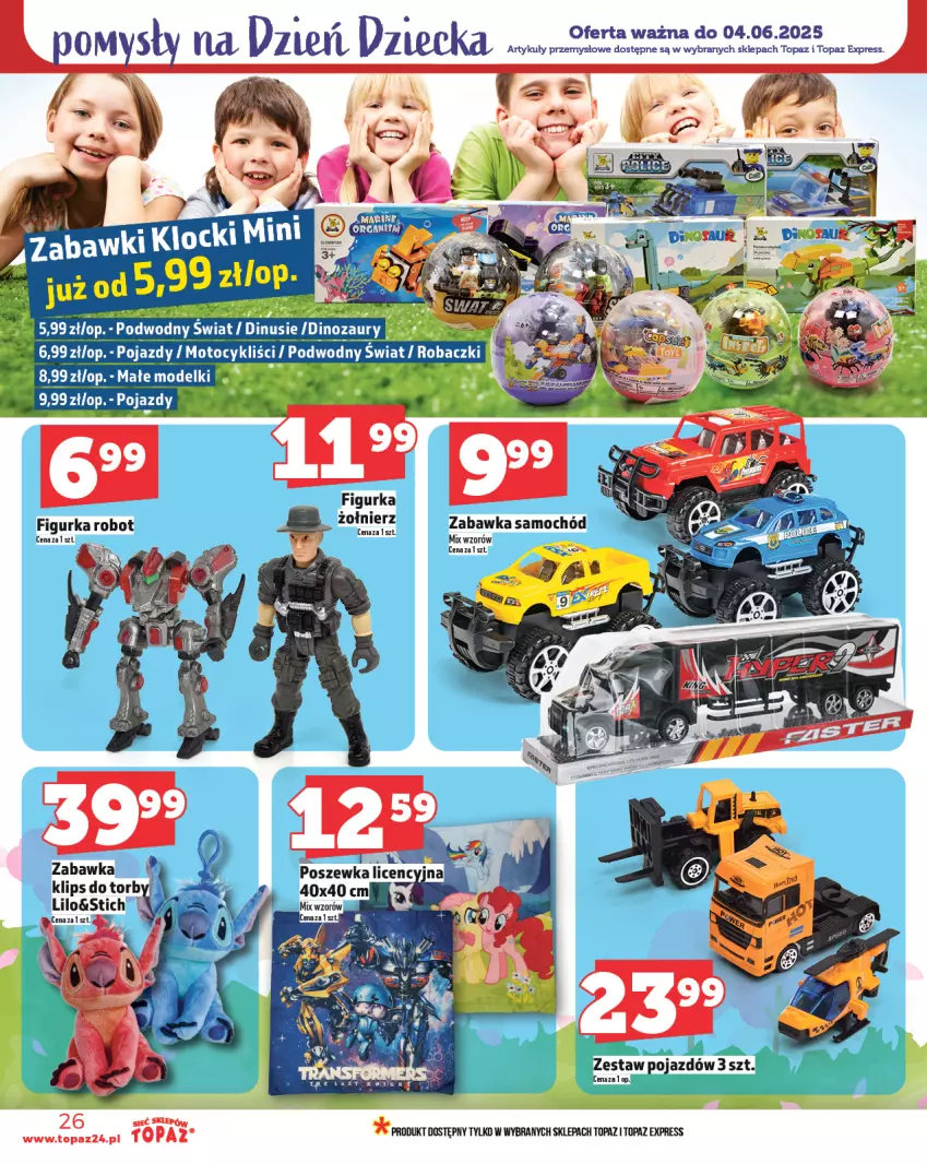 Gazetka promocyjna Topaz - Gazetka - ważna 29.05 do 04.06.2025 - strona 26 - produkty: Klocki, Pojazd, Robot, Samochód, Top, Zabawka