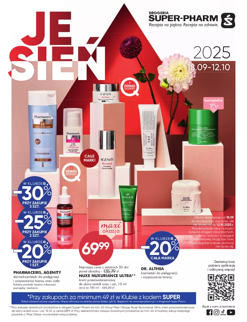 Gazetka promocyjna Super Pharm - Gazetka - ważna 18.09 do 12.10.2025 - strona 1 - produkty: Acer, Kosmetyki do pielęgnacji, Nuxe, Olej, Pharmaceris