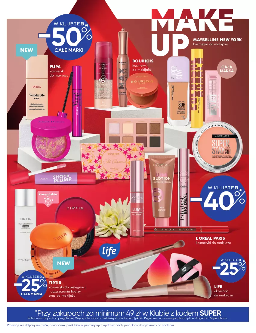 Gazetka promocyjna Super Pharm - Gazetka - ważna 18.09 do 12.10.2025 - strona 19 - produkty: Bell, Bourjois, Kosmetyki do pielęgnacji, L’Oréal, Makijaż, Maybelline, Pupa