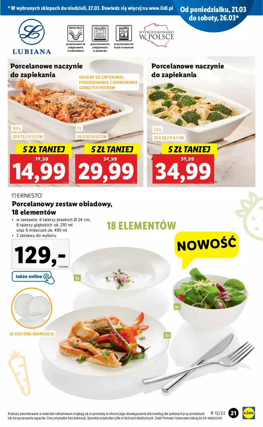 Gazetka promocyjna Lidl - GAZETKA - ważna 21.03 do 27.03.2022 - strona 21 - produkty: Fa, Piekarnik, Por, Ser, Talerz