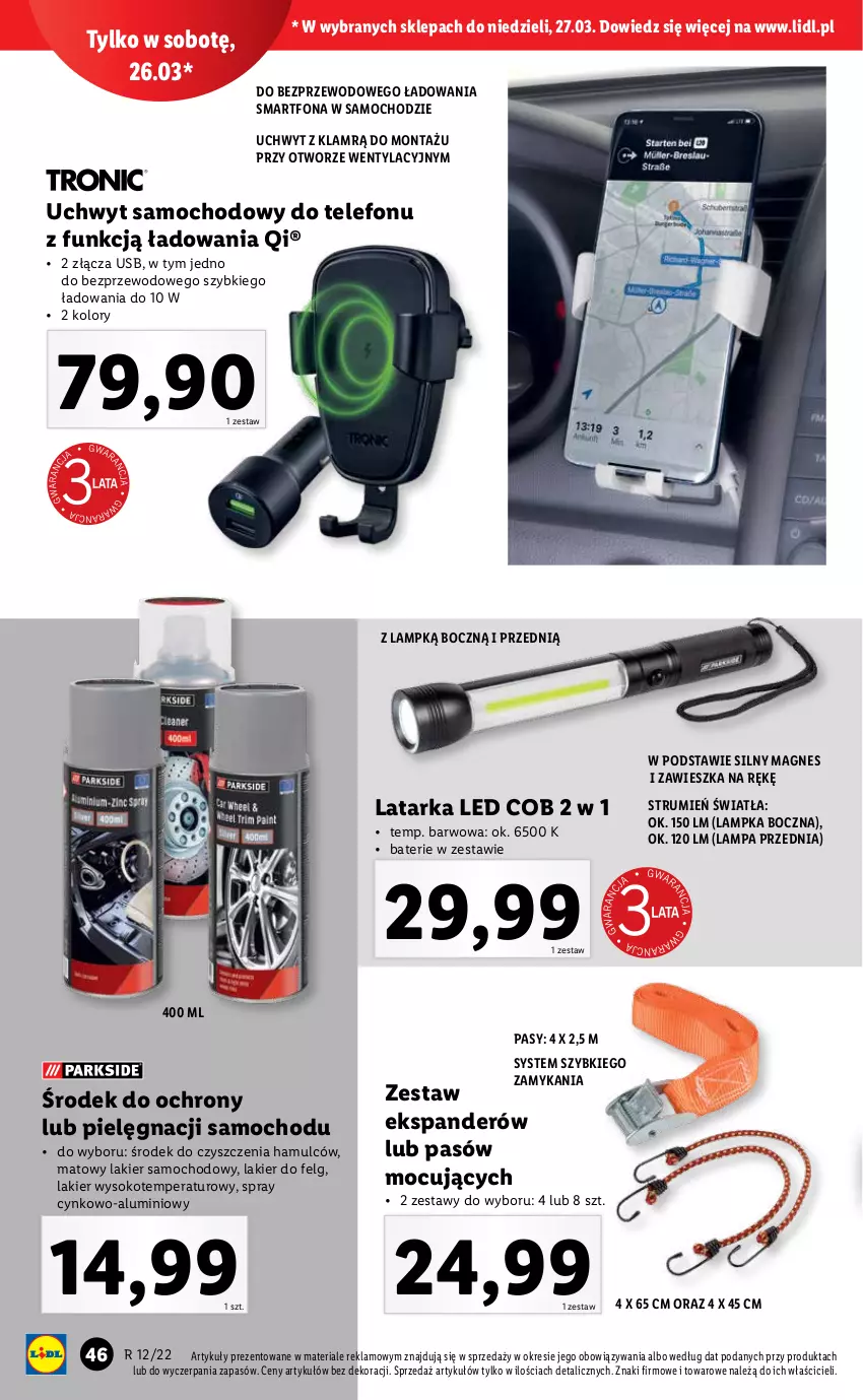 Gazetka promocyjna Lidl - GAZETKA - ważna 21.03 do 27.03.2022 - strona 46 - produkty: Cynk, Ekspander, Lakier, Lampa, Latarka, Latarka LED, LG, Rum, Smartfon, Sok, Tarka, Telefon