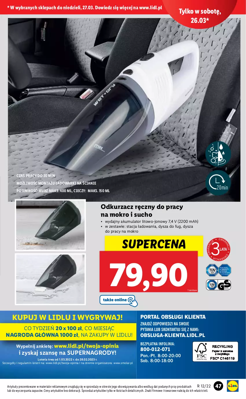 Gazetka promocyjna Lidl - GAZETKA - ważna 21.03 do 27.03.2022 - strona 47 - produkty: Akumulator, Gry, Mola, Odkurzacz