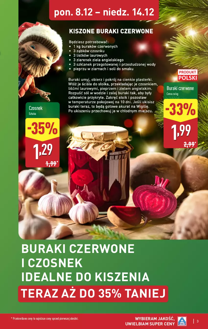Gazetka promocyjna Aldi - Gwiazdy świątecznego stołu - ważna 08.12 do 14.12.2025 - strona 3 - produkty: Buraki, Czosnek, Tera