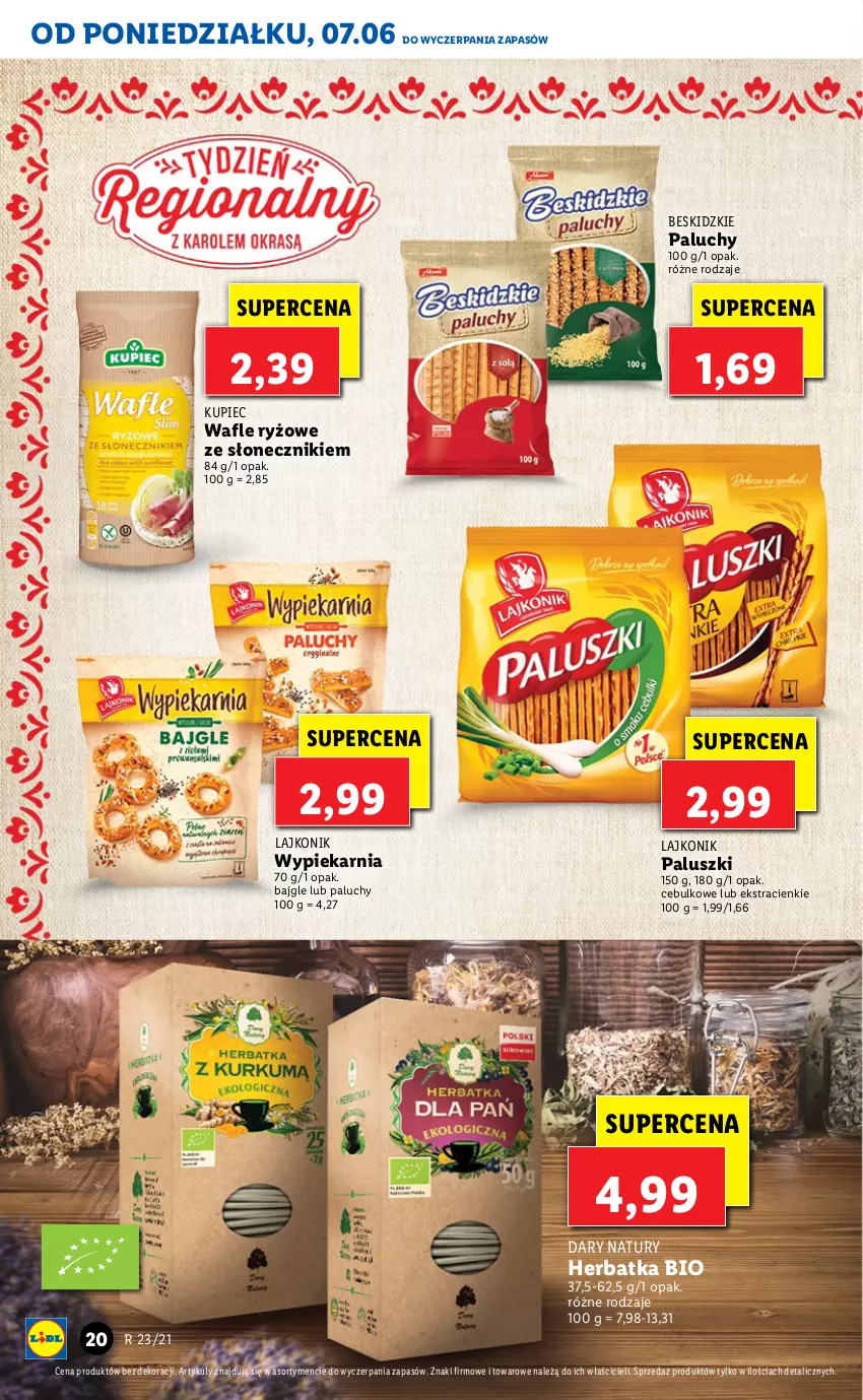 Gazetka promocyjna Lidl - GAZETKA - ważna 07.06 do 09.06.2021 - strona 20 - produkty: Bajgle, Beskidzki, Kupiec, Lajkonik, Piec, Ryż