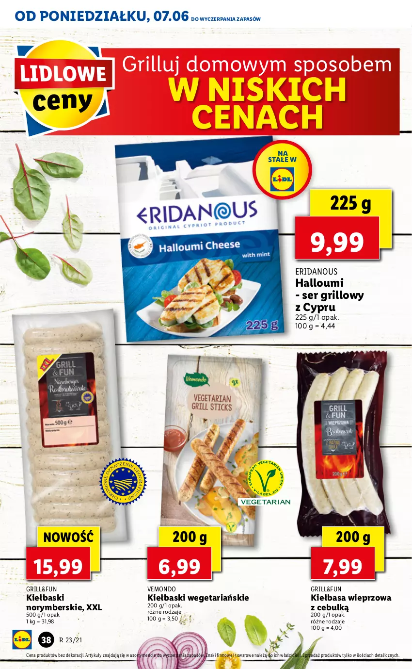 Gazetka promocyjna Lidl - GAZETKA - ważna 07.06 do 09.06.2021 - strona 38 - produkty: Grill, Kiełbasa, Ser