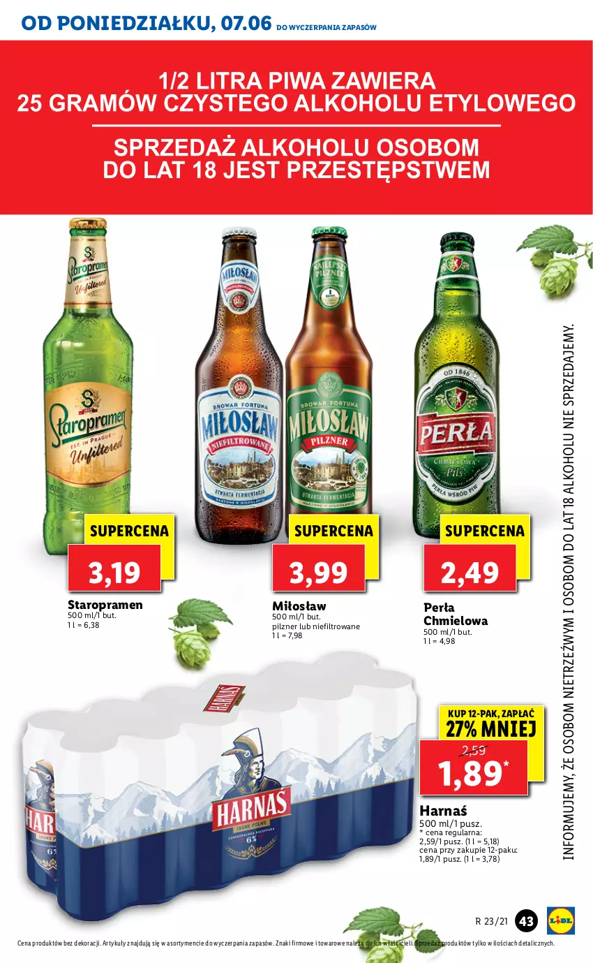 Gazetka promocyjna Lidl - GAZETKA - ważna 07.06 do 09.06.2021 - strona 43 - produkty: Harnaś, Perła