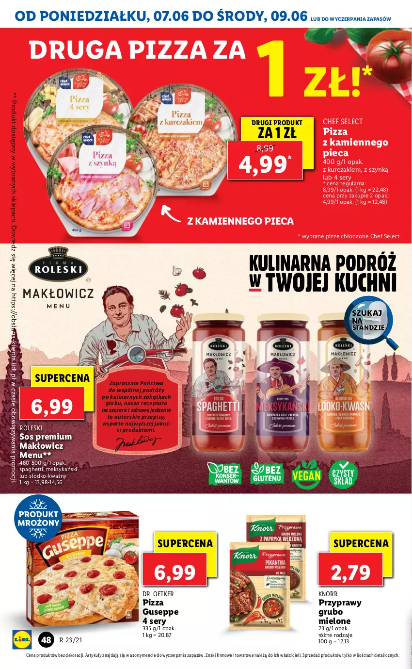 Gazetka promocyjna Lidl - GAZETKA - ważna 07.06 do 09.06.2021 - strona 48 - produkty: Dr. Oetker, Knorr, Kurczak, Piec, Pizza, Przyprawy, Ser, Sos, Spaghetti