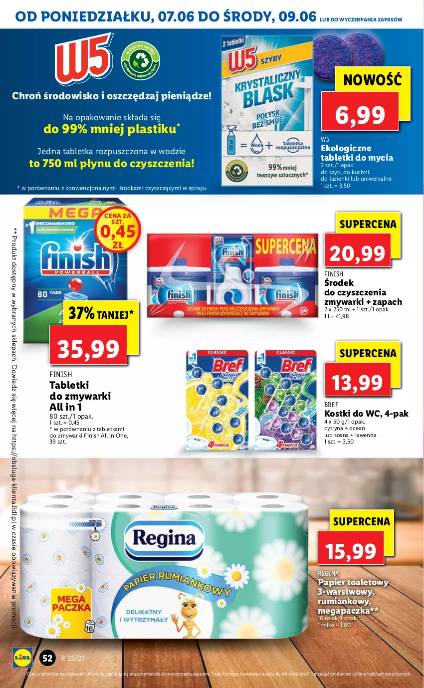 Gazetka promocyjna Lidl - GAZETKA - ważna 07.06 do 09.06.2021 - strona 52 - produkty: Bref, Finish, Gin, Papier, Papier toaletowy, Por, Rum, Sos, Tablet, Tabletki do zmywarki, Zmywarki