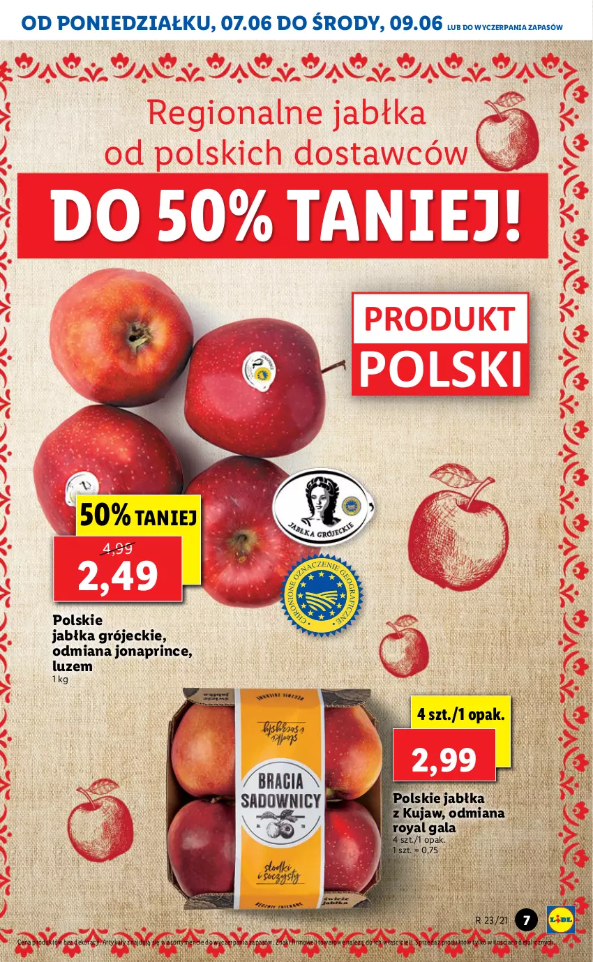 Gazetka promocyjna Lidl - GAZETKA - ważna 07.06 do 09.06.2021 - strona 7 - produkty: Gala, Jabłka