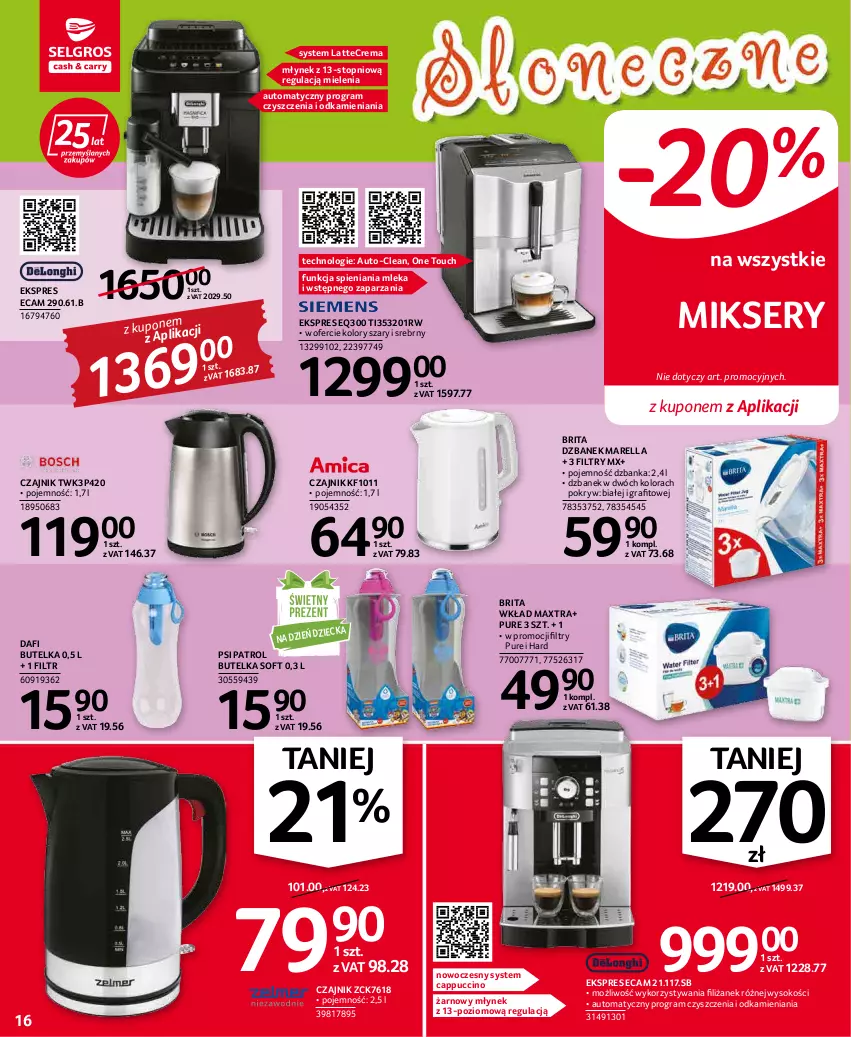 Gazetka promocyjna Selgros - Oferta przemysłowa - ważna 19.05 do 01.06.2022 - strona 16 - produkty: Brit, Brita, Cappuccino, Czajnik, Dzbanek, Gra, Mikser, Młynek, Psi Patrol, Pur, Ser, Sok, Top