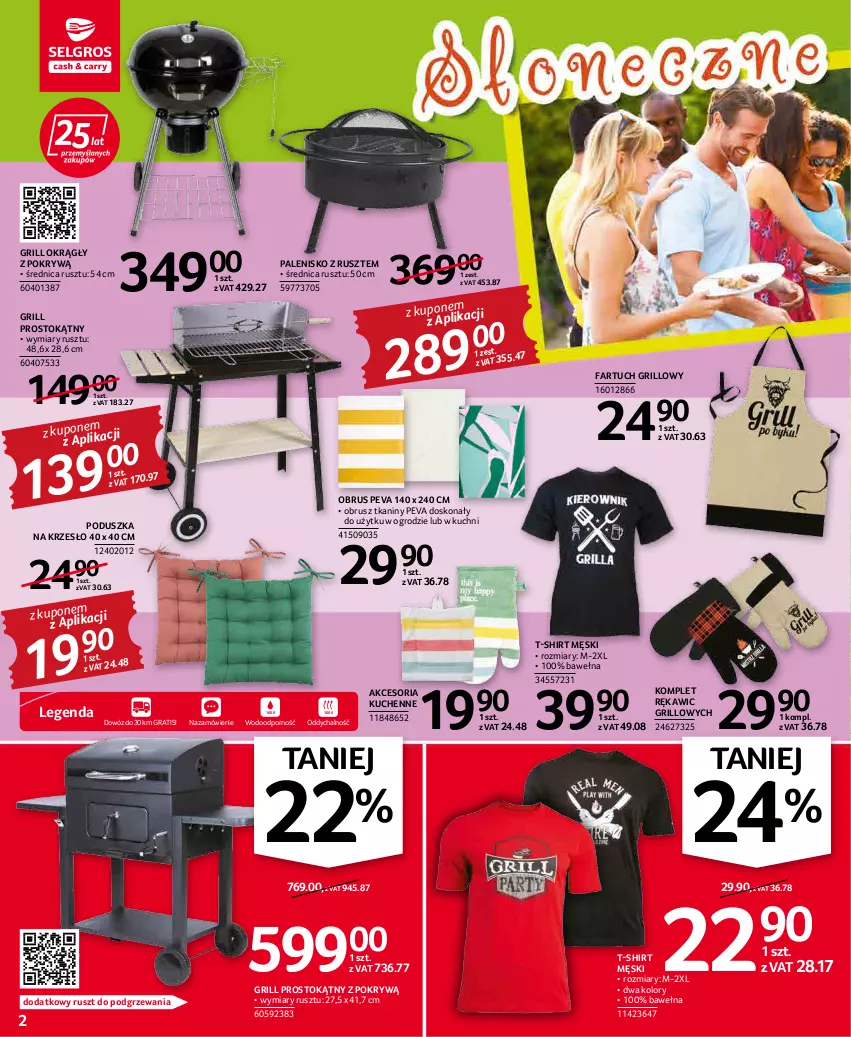 Gazetka promocyjna Selgros - Oferta przemysłowa - ważna 19.05 do 01.06.2022 - strona 2 - produkty: Fa, Gra, Grill, Krzesło, Obrus, Palenisko, Poduszka, Por, T-shirt, Wełna