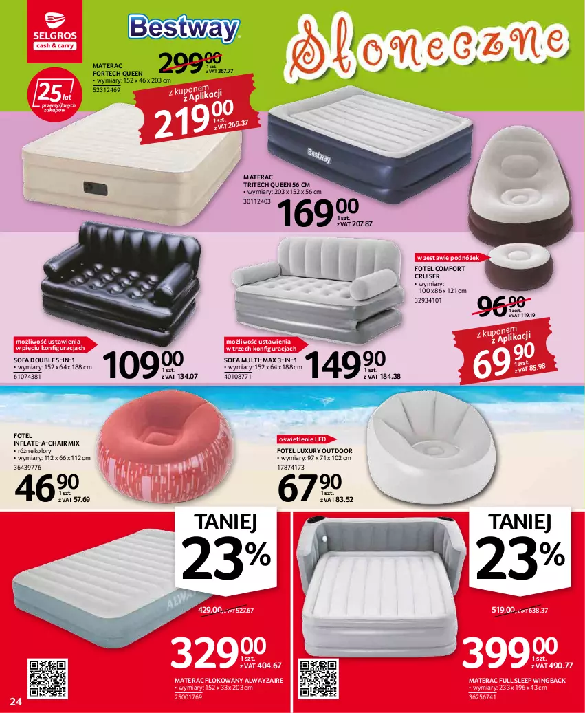 Gazetka promocyjna Selgros - Oferta przemysłowa - ważna 19.05 do 01.06.2022 - strona 24 - produkty: Fa, Fotel, Materac, Podnóżek, Ser, Sofa, Tera