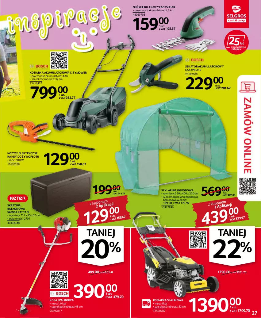 Gazetka promocyjna Selgros - Oferta przemysłowa - ważna 19.05 do 01.06.2022 - strona 27 - produkty: Akumulator, Kosiarka, Noż, Nożyce, Sekator