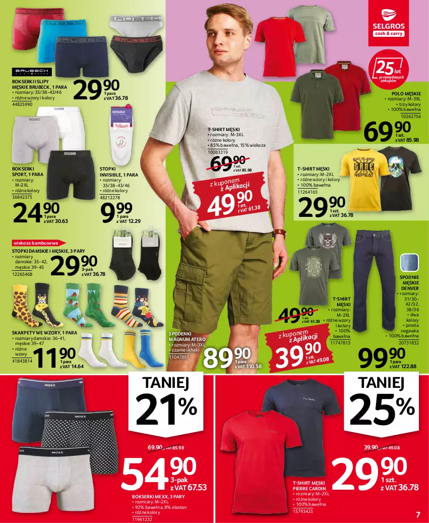 Gazetka promocyjna Selgros - Oferta przemysłowa - ważna 19.05 do 01.06.2022 - strona 7 - produkty: Bokserki, Karp, Mexx, Pierre Cardin, Por, Ser, Slipy, Spodnie, Sport, T-shirt, Top, Wełna