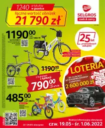 Gazetka promocyjna Selgros - Oferta przemysłowa - Gazetka - ważna od 01.06 do 01.06.2022 - strona 1 - produkty: Samochód, Rama, Fortuna, Rower, Dzieci, Rowerek, LG