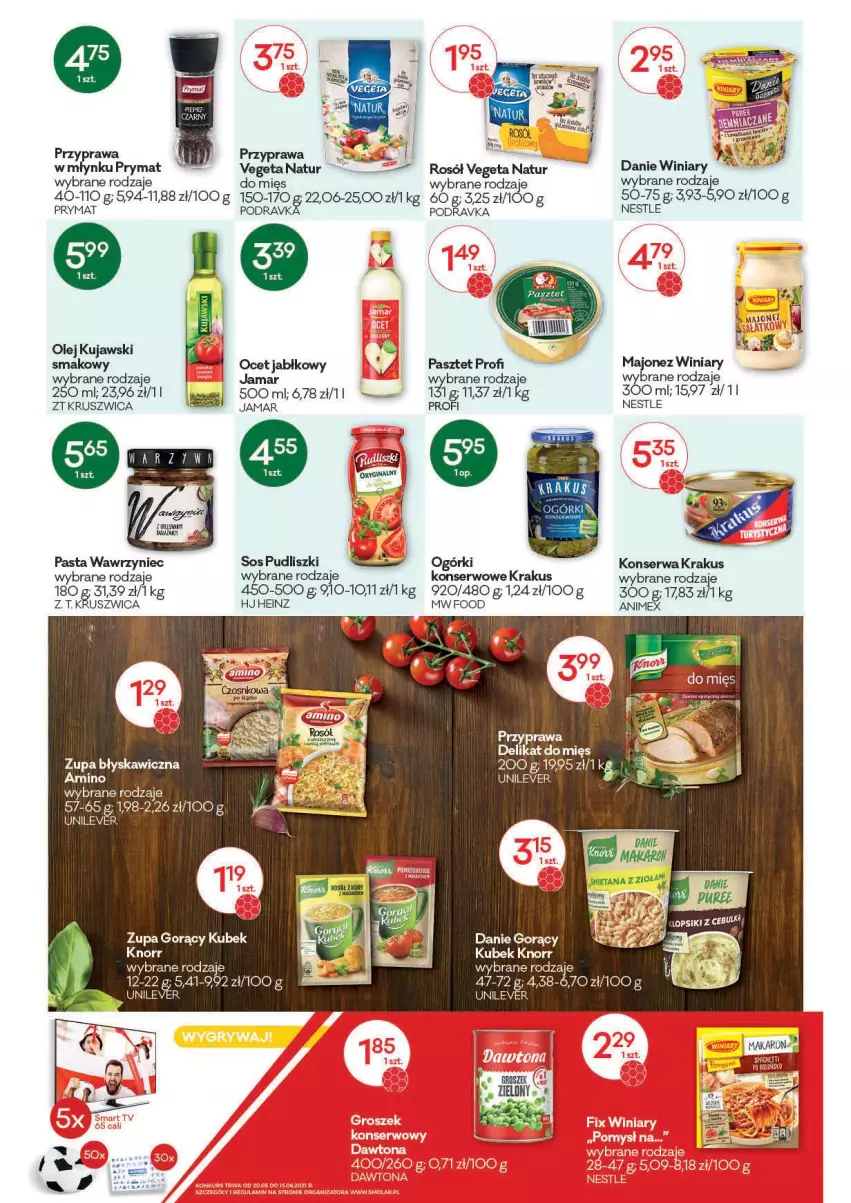 Gazetka promocyjna Groszek - ważna 04.06 do 15.06.2021 - strona 6 - produkty: Heinz, Knorr, Krakus, Kubek, Kujawski, LG, Ocet, Olej, Pasztet, Podravka, Prymat, Pudliszki, Rosół, Ser, Sos, Vegeta, Vegeta Natur, Winiary, Zupa