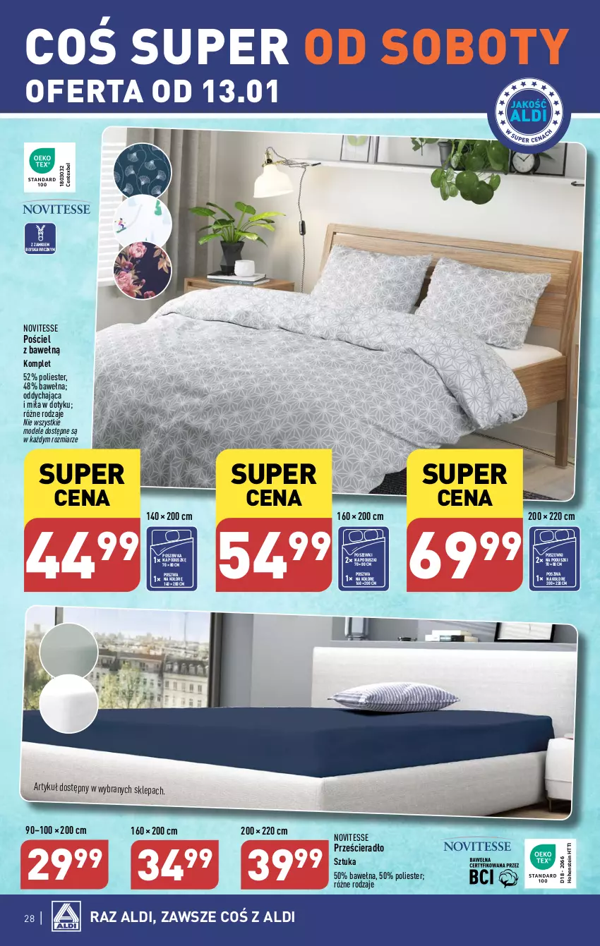 Gazetka promocyjna Aldi - Pełna oferta - ważna 08.01 do 13.01.2024 - strona 28 - produkty: Pościel, Poszewka, Prześcieradło, Wełna