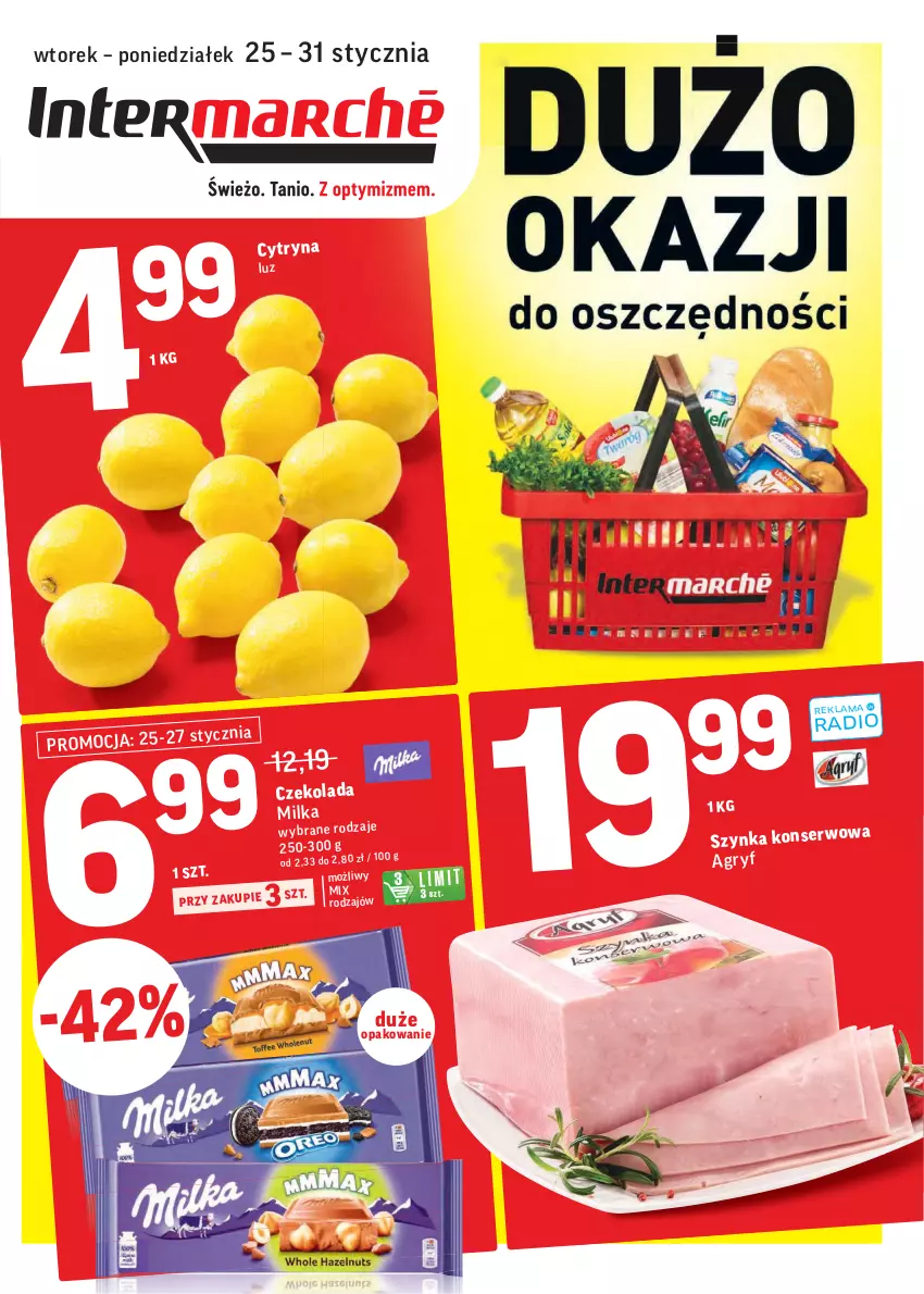 Gazetka promocyjna Intermarche - Gazetka promocyjna - ważna 25.01 do 31.01.2022 - strona 1 - produkty: Czekolada, Milka, Ser